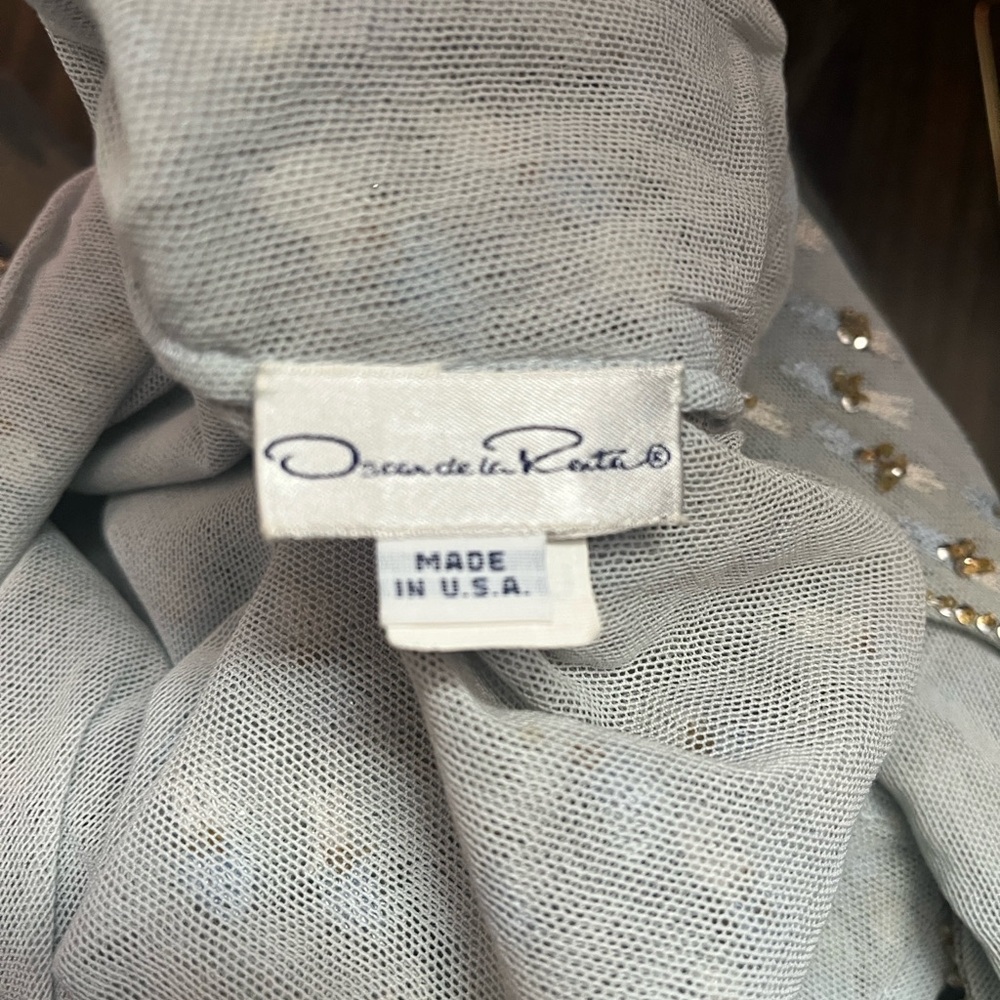 Vintage Oscar de la Renta Chic baby blue beaded top - Picture 2 of 7